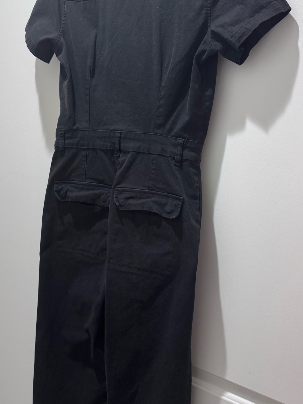 pistola Black Short-Sleeve Button-Front Jumpsuit with Pockets - Picture 3 of 5